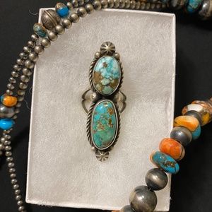 Authentic, Stamped, Kingman Turquoise & Sterling Silver Ring
